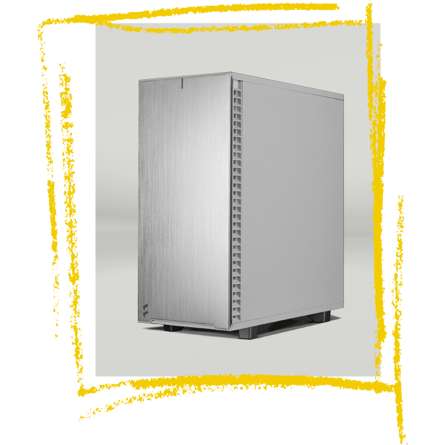 Chillblast Spark Video Ultra Workstation – high-performance PC tower in a sleek silver case, designed for professional video editing.