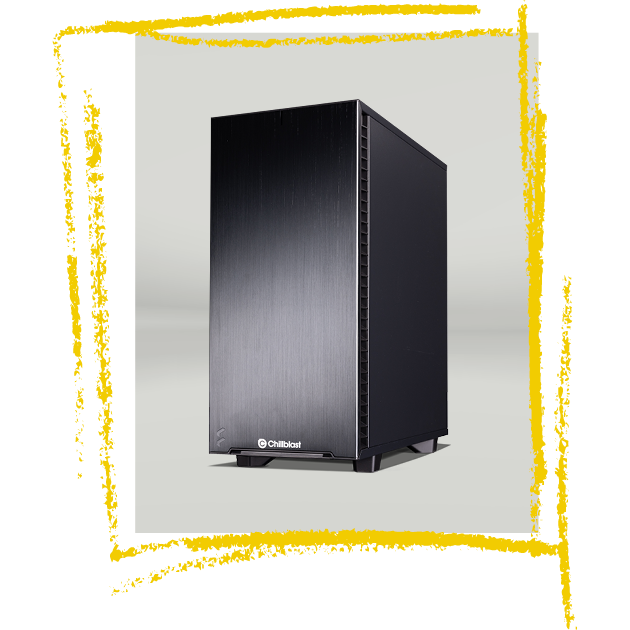 Chillblast Spark Video Core Workstation – sleek black PC tower designed for smooth 4K video editing and everyday creative workflows.