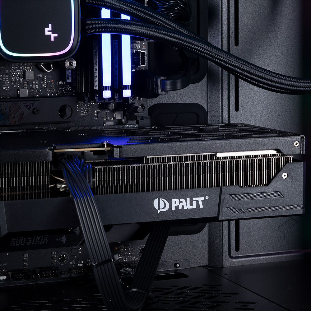 A Radeon RX 9060 XT graphics card installed inside a PC