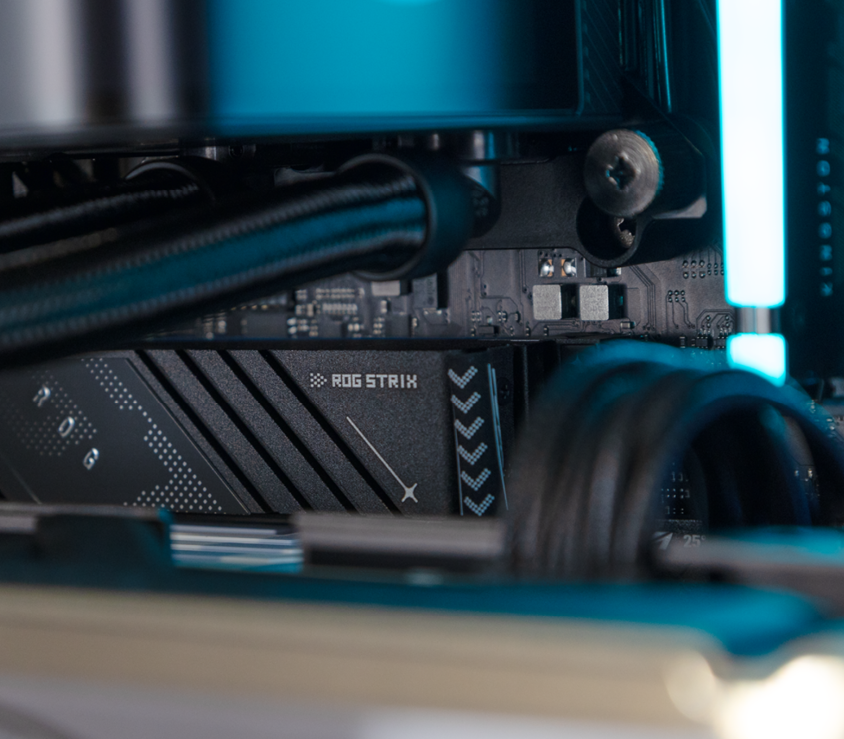 A close up of the SSD in the Verge Icon gaming PC