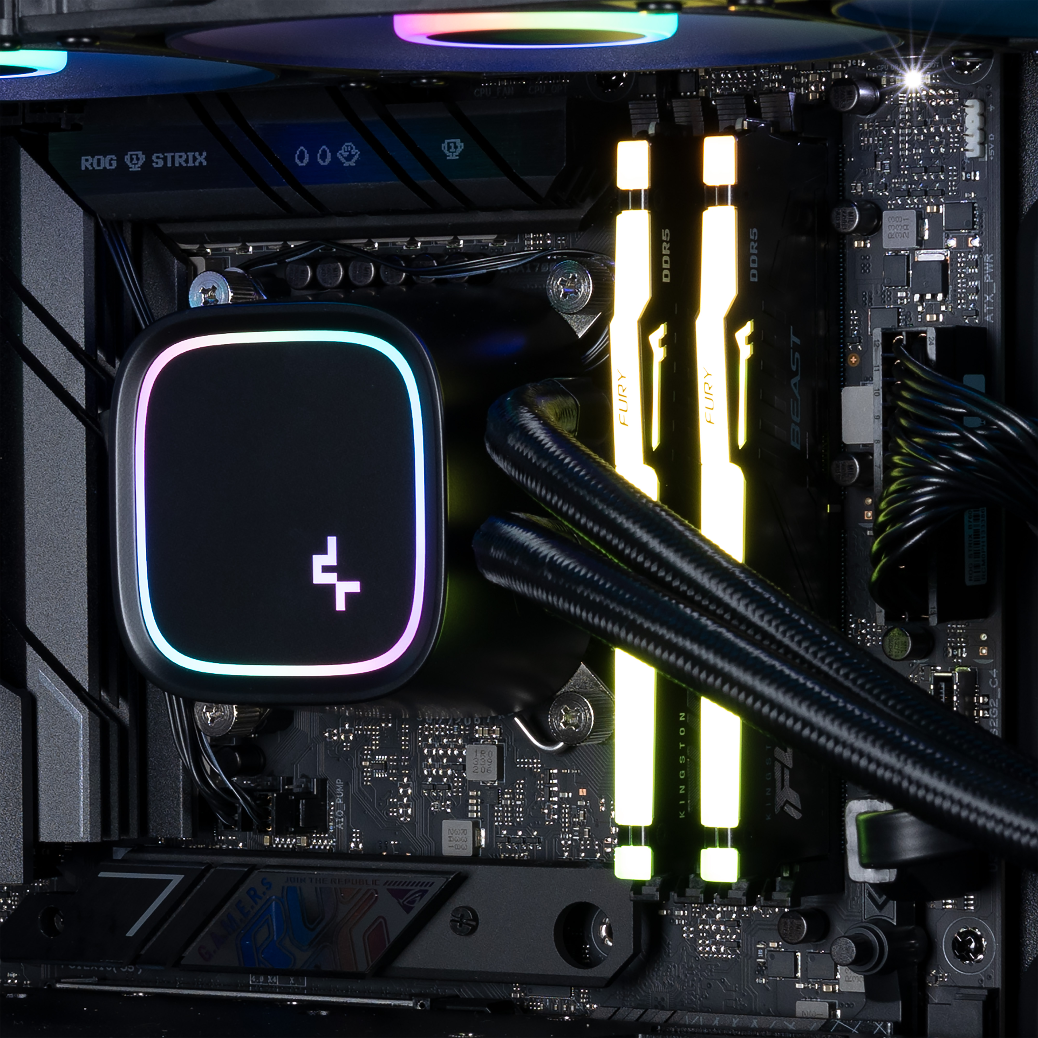 DDR4 RGB memory slotted into a PC