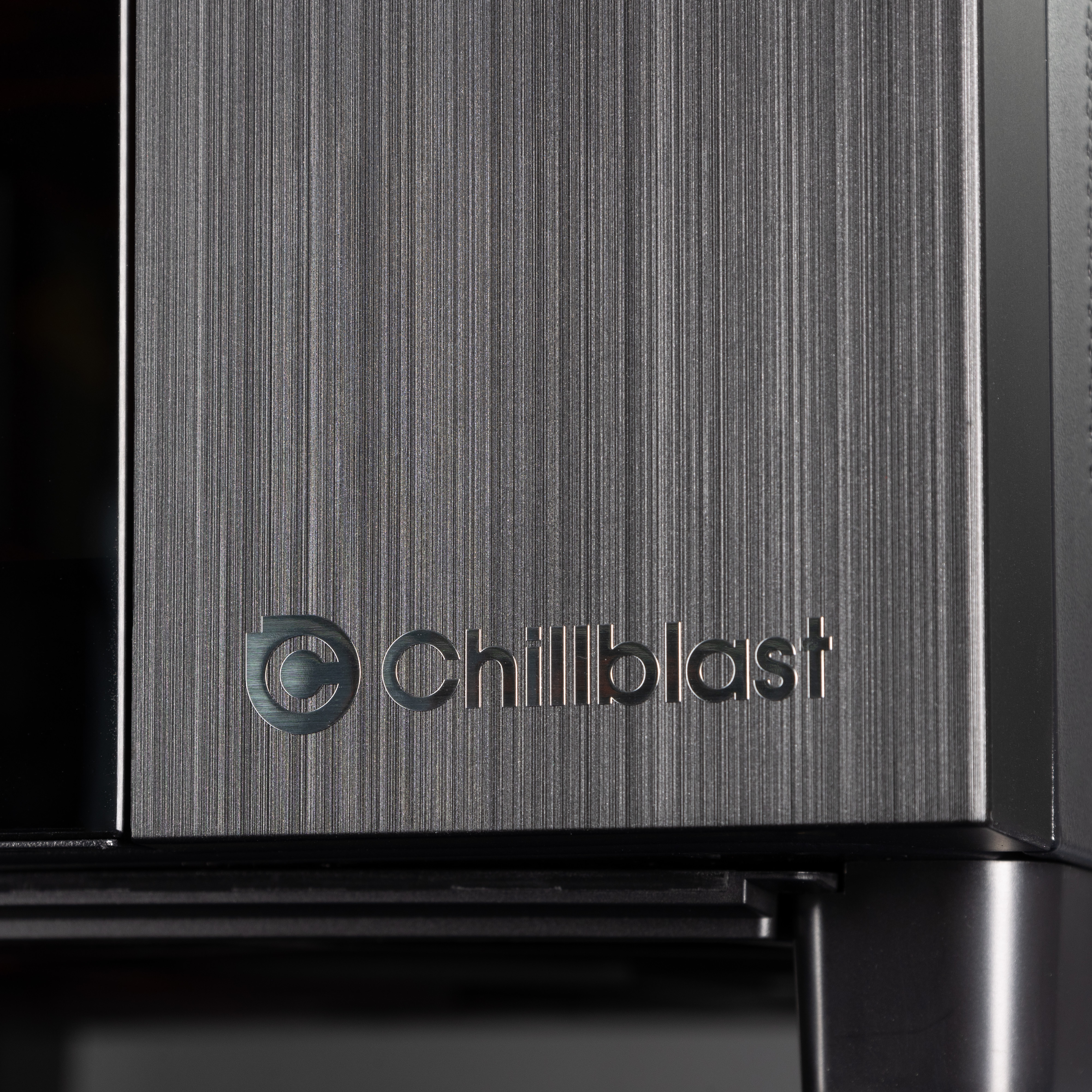 The Chillblast logo showing on the front of the case