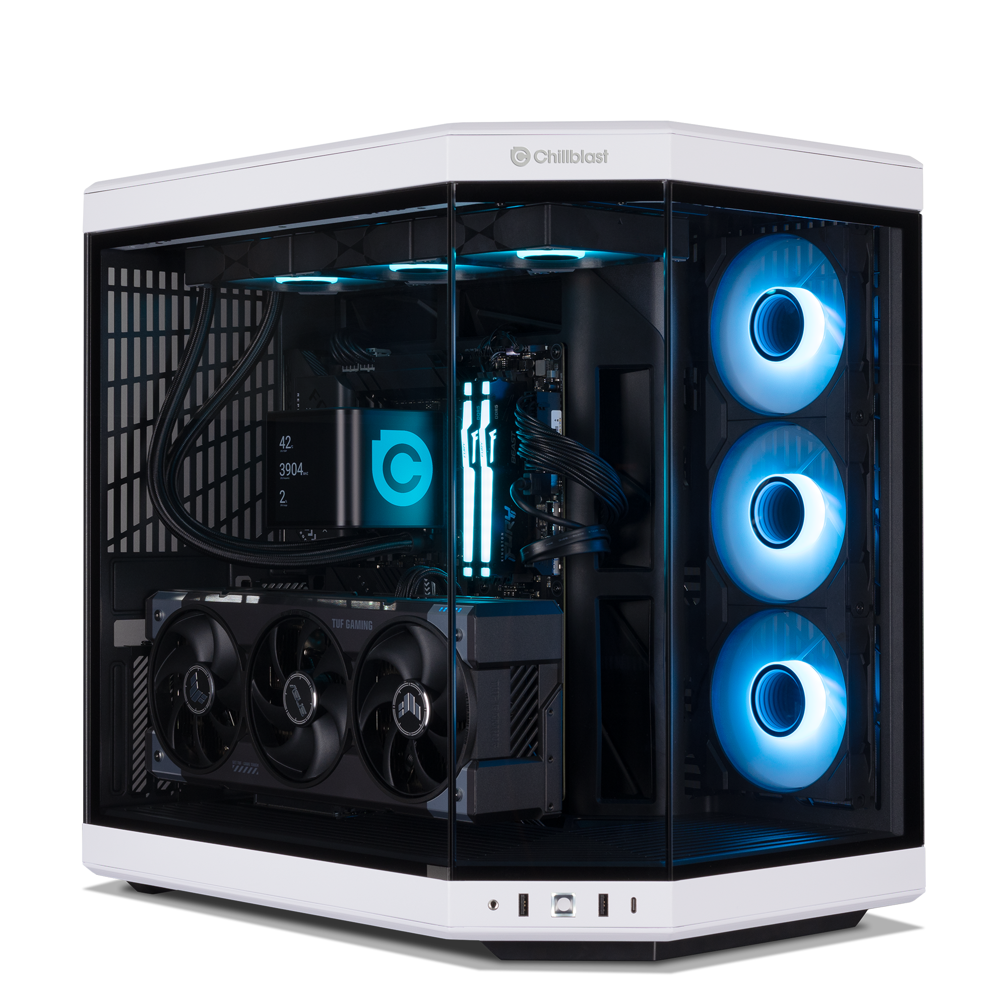 A view of the full Verge Icon gaming PC