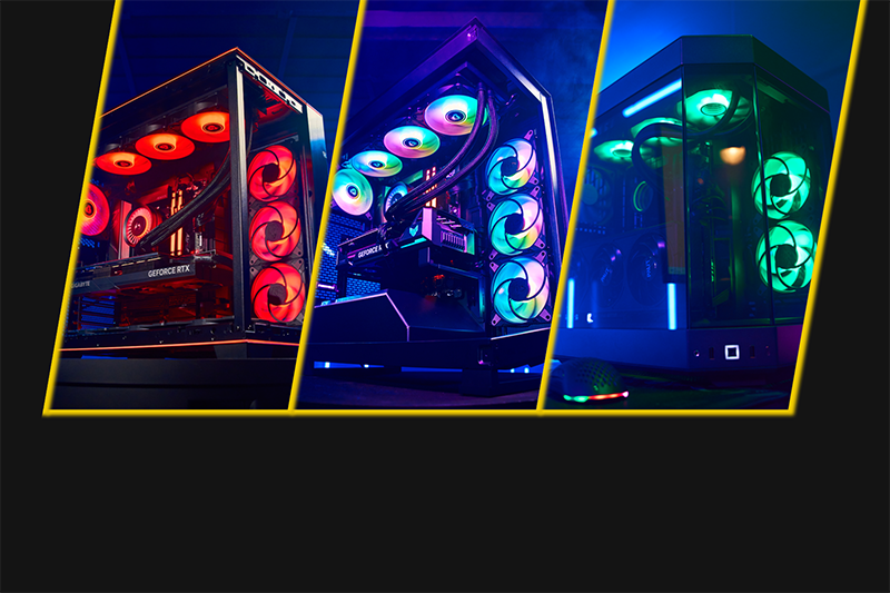 Colourful gaming PCs
