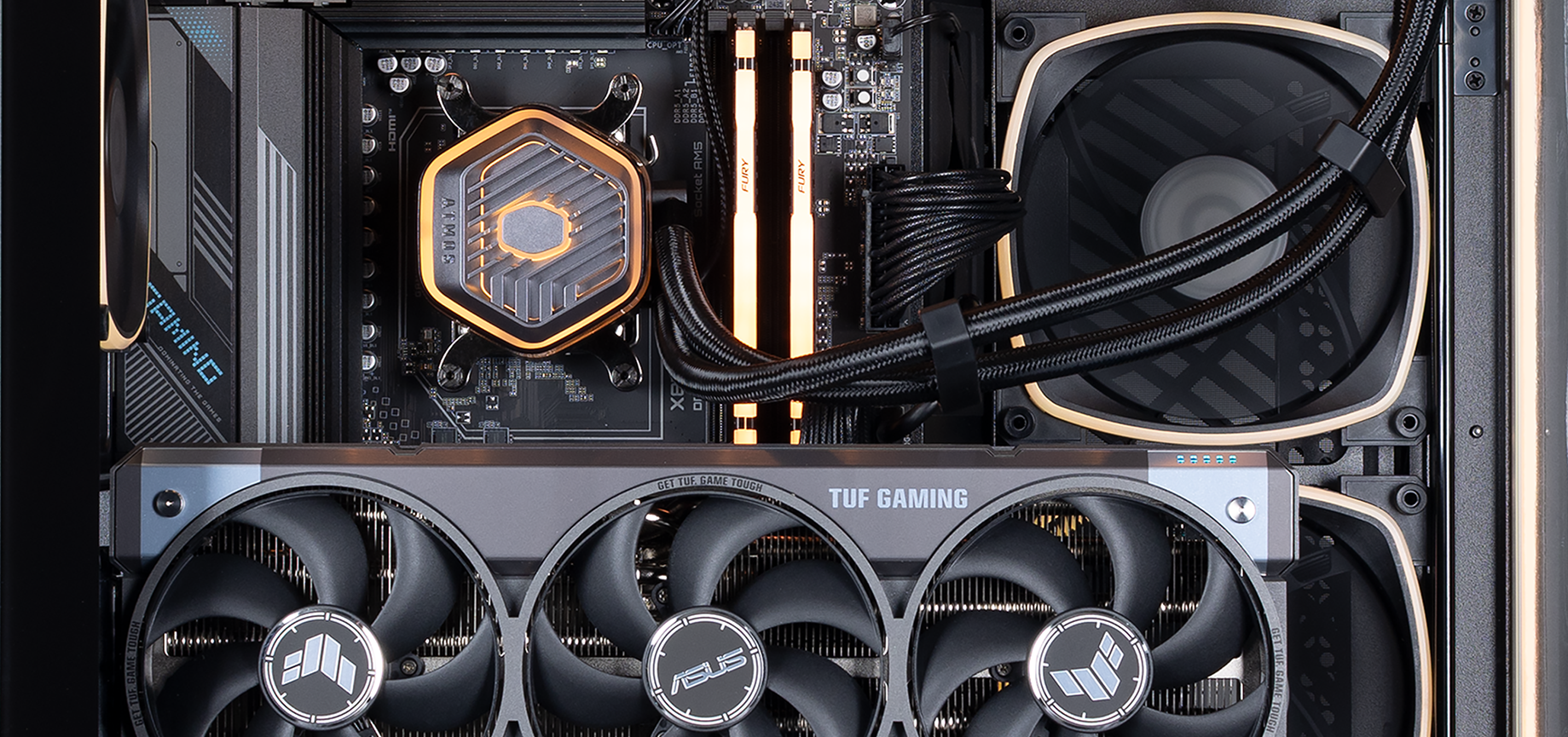 The internals of the Forge 5090 gaming PC