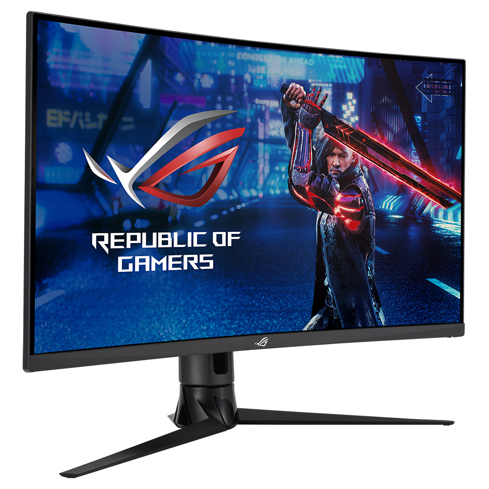 A view of a PC monitor from the front and left