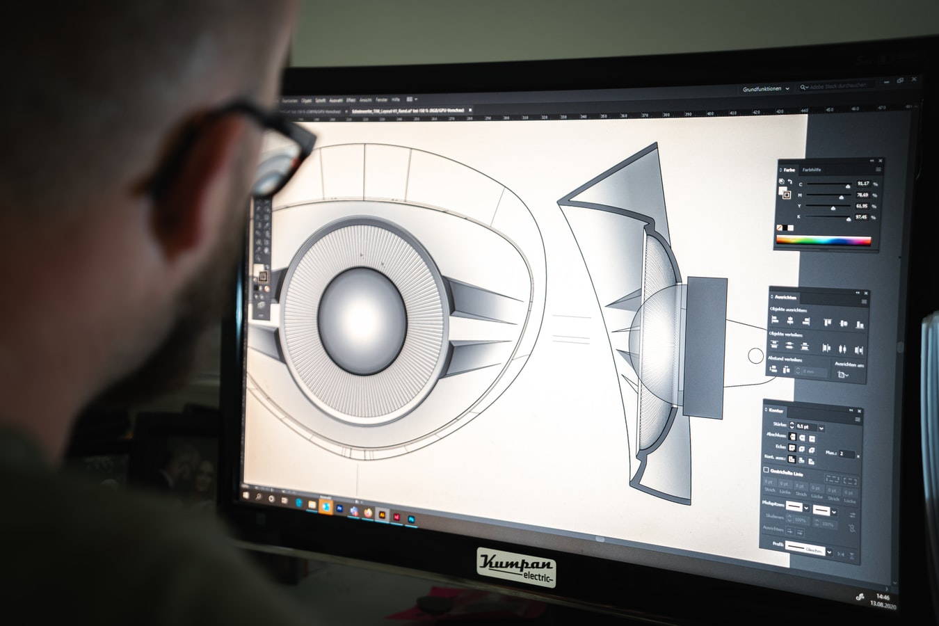 Image of a man doing computer aided design work