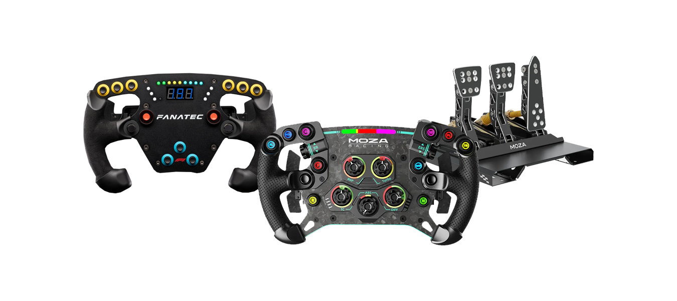 Racing wheels and pedals
