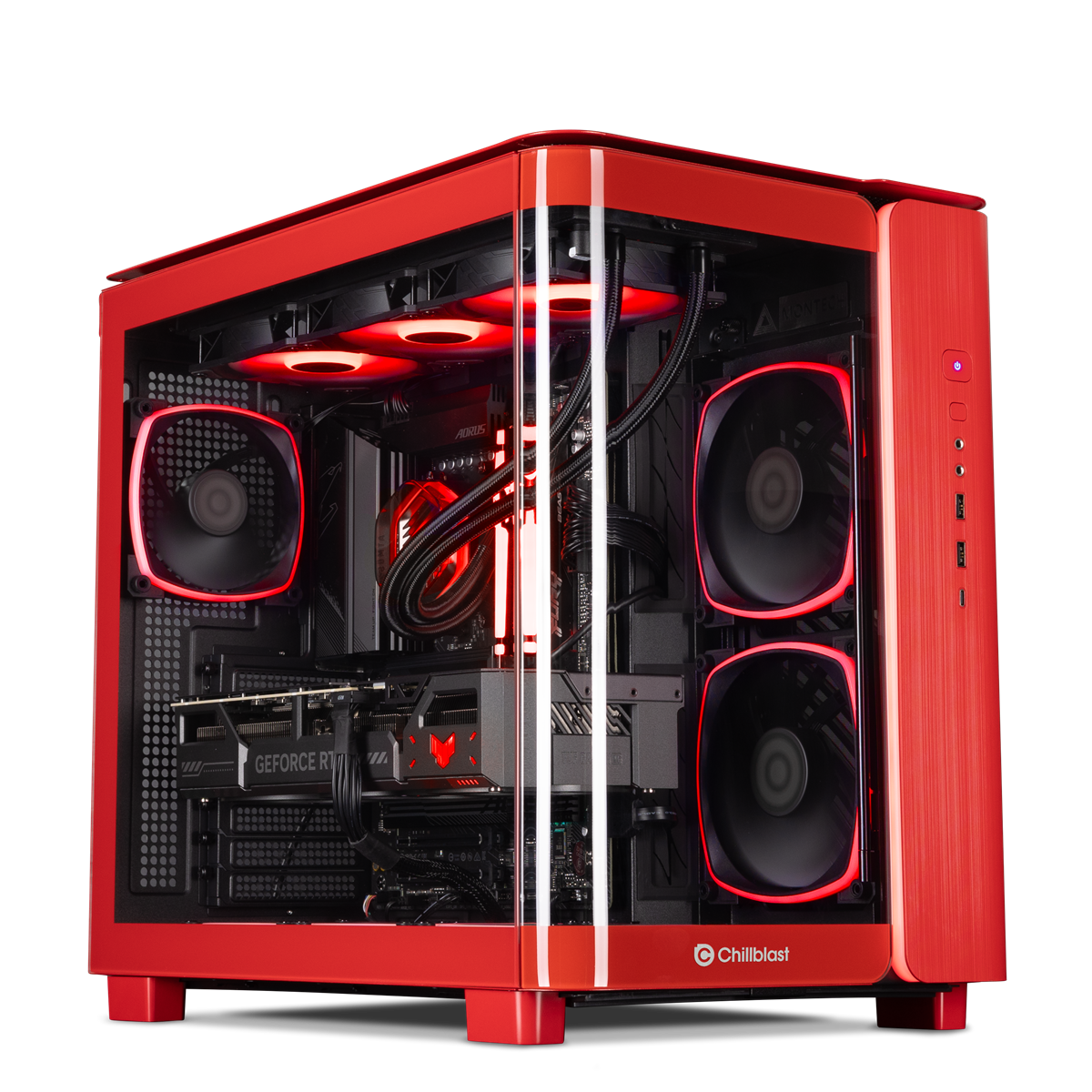 Forge GeForce RTX 5070 Ti Gaming PC in Red