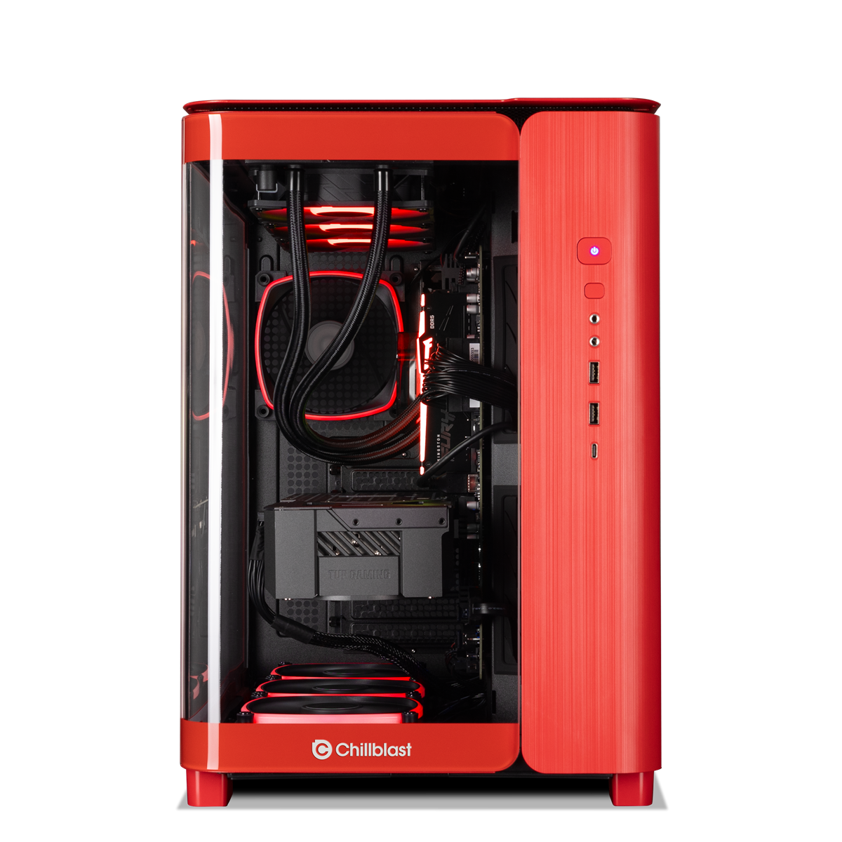 Forge GeForce RTX 5070 Ti Gaming PC in Red
