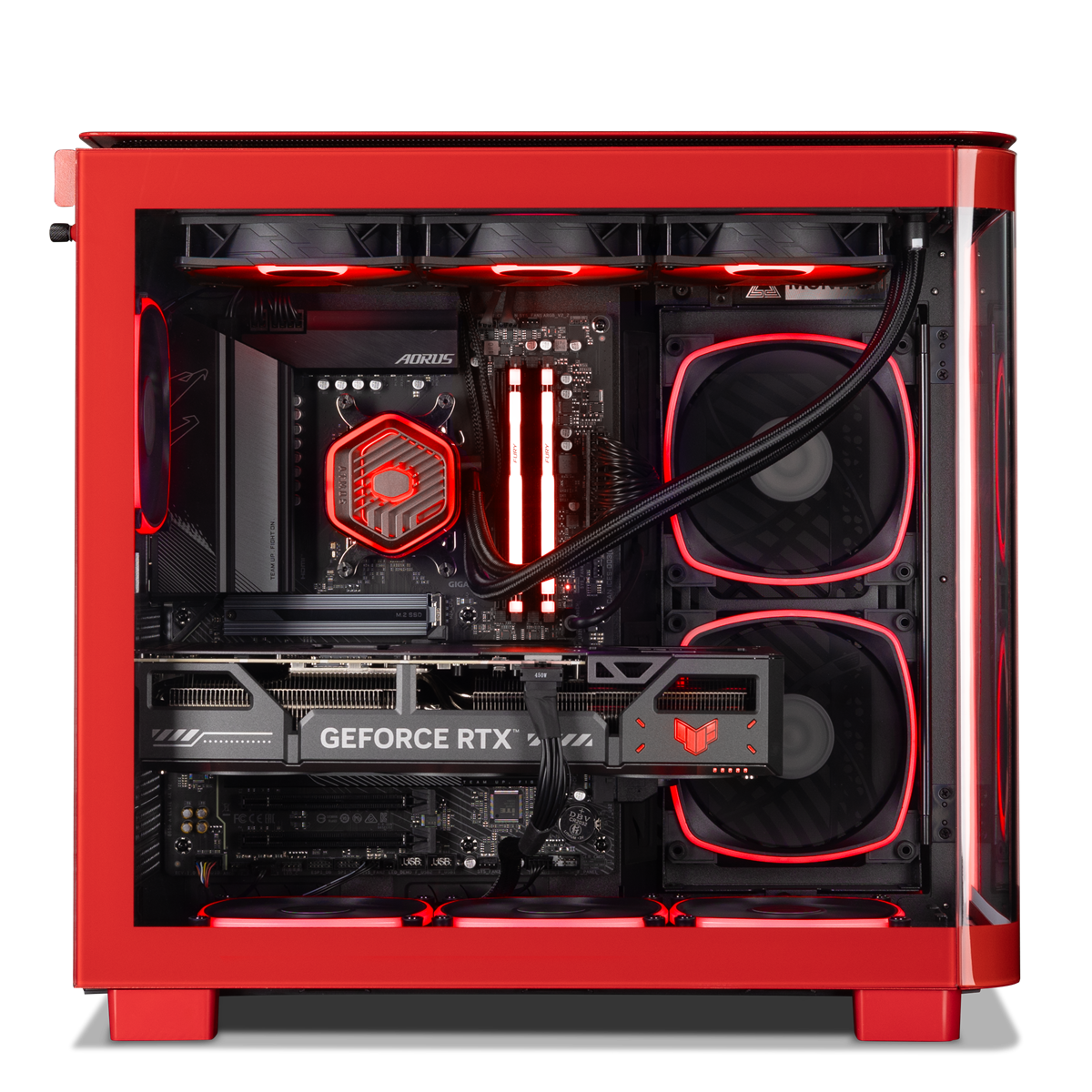 Forge GeForce RTX 5070 Ti Gaming PC in Red