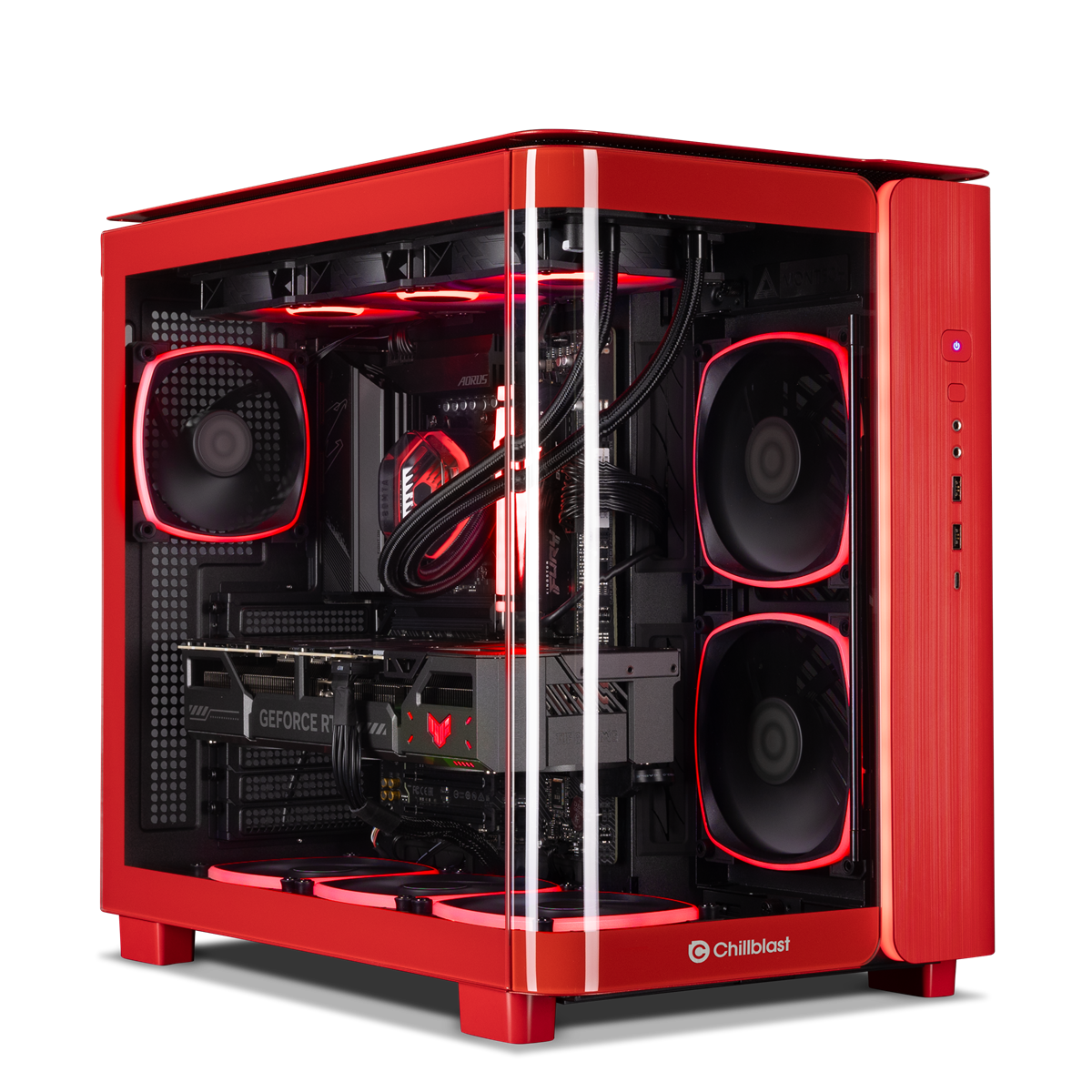 Forge GeForce RTX 5070 Ti Gaming PC in Red