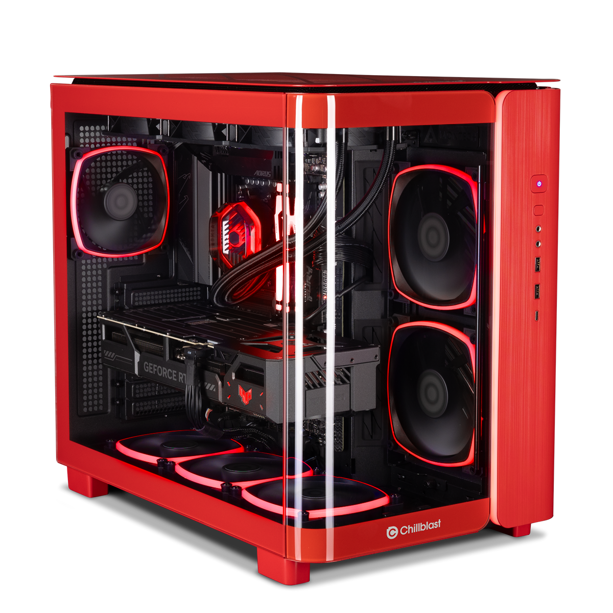 Forge GeForce RTX 5070 Ti Gaming PC in Red