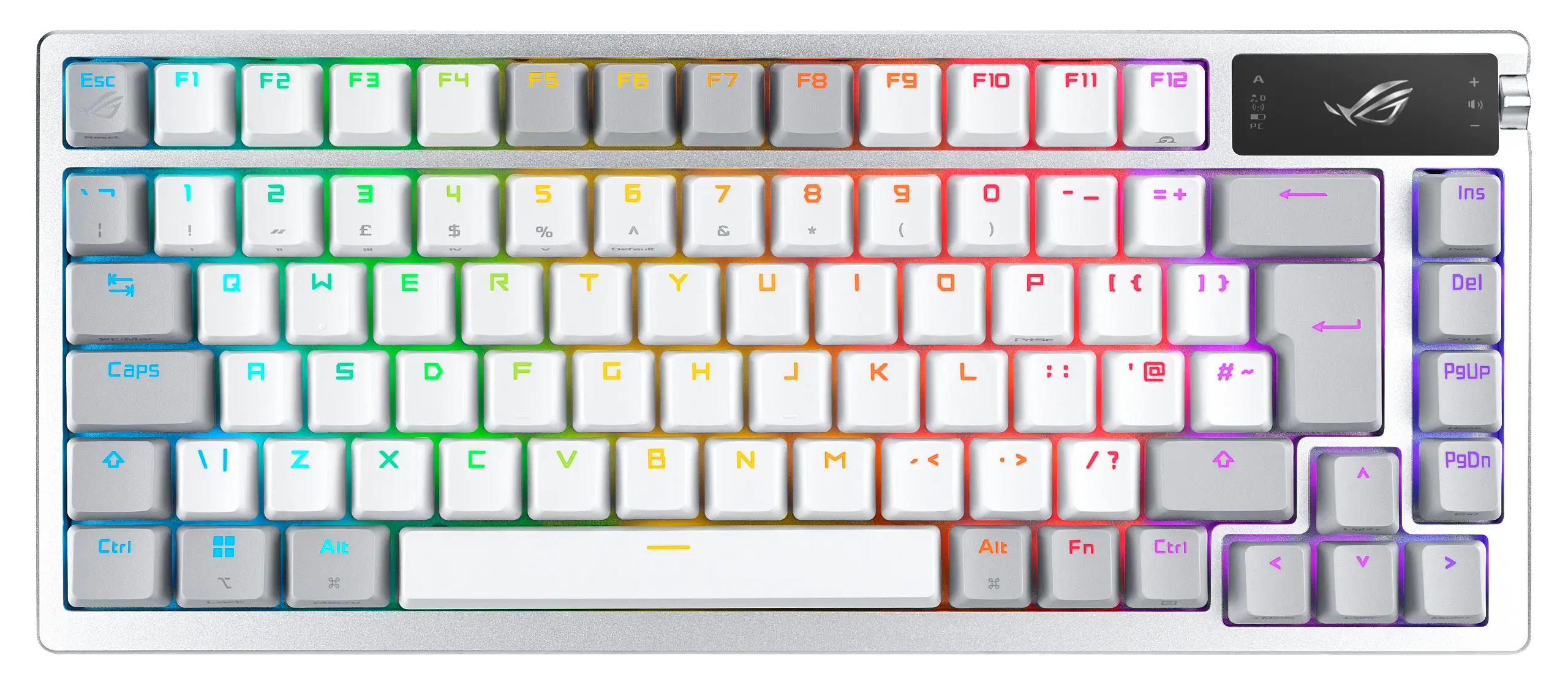 ASUS ROG Azoth 75% Form Factor OLED RGB Wireless Gaming Keyboard - Gunmetal White