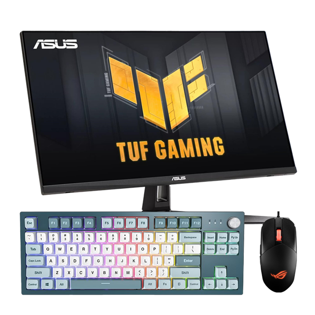 Bundle - ASUS TUF Gaming VGA27AQA1A Monitor, Montech MKey Freedom TKL Gaming Keyboard, ASUS ROG STRIX Impact III Gaming Mouse