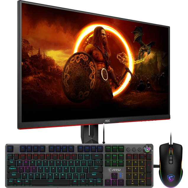 Bundle - AOC 27G2ZN3 27" Full HD Gaming Monitor, MSI FORGE GK310 Gaming Keyboard, MSI FORGE GM300 Gaming Mouse