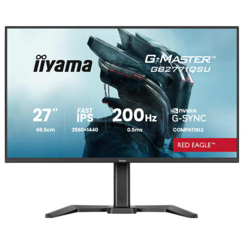 iiyama G-Master Red Eagle gaming monitor GB2771QSU-B1 27" Black, Height Adjustable, QHD Resolution, Ultra Slim Bezel, IPS, 200Hz, 0.5ms - Display - Gaming Display