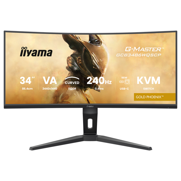 iiyama G-Master GCB3486WQSCP-B1 Gold Phoenix 34 inch UWQHD 240Hz VA Curved Ultrawide Gaming Monitor