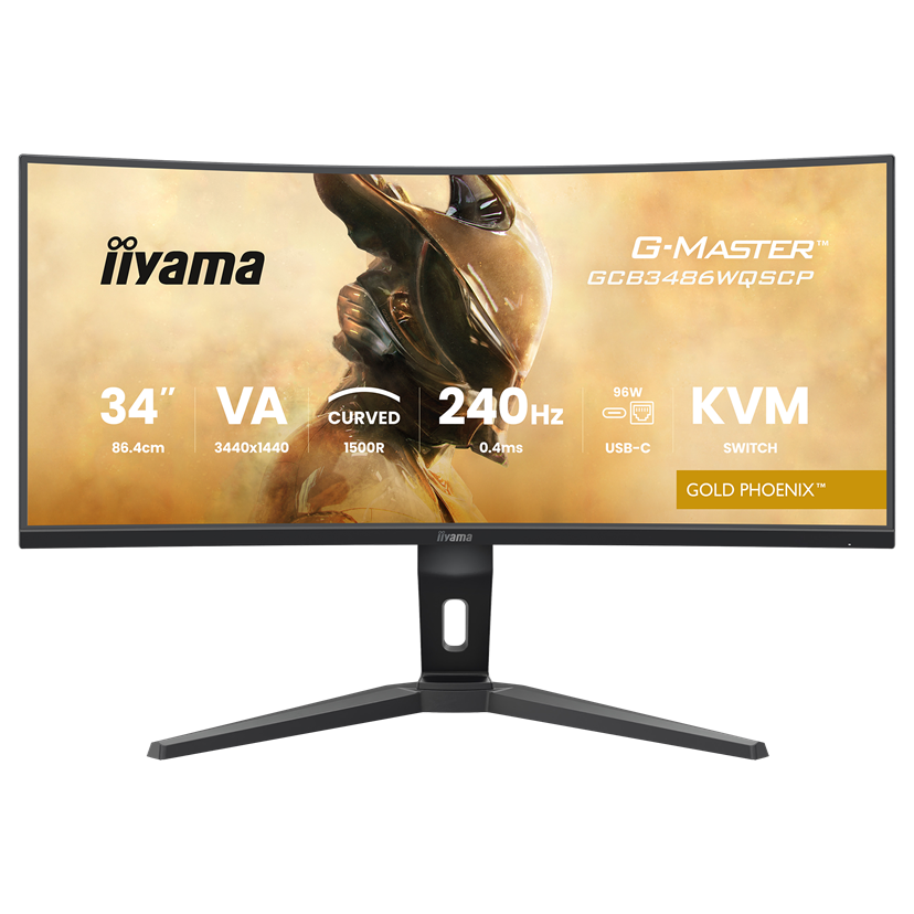 iiyama G-Master GCB3486WQSCP-B1 Gold Phoenix 34 inch UWQHD 240Hz VA Curved Ultrawide Gaming Monitor