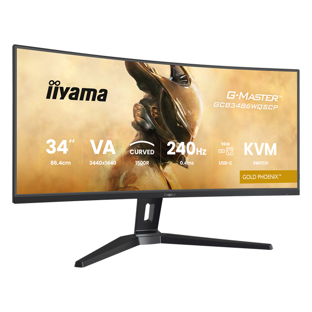 iiyama G-Master GCB3486WQSCP-B1 Gold Phoenix 34 inch UWQHD 240Hz VA Curved Ultrawide Gaming Monitor