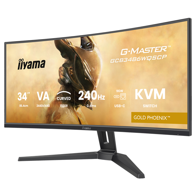 iiyama G-Master GCB3486WQSCP-B1 Gold Phoenix 34 inch UWQHD 240Hz VA Curved Ultrawide Gaming Monitor