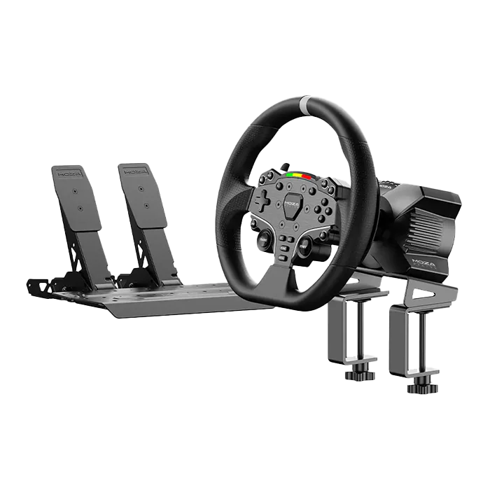 MOZA R3 Racing Simulator Bundle - R3 Base, ES Wheel, SR-P Lite Two Pedals, Table clamp (RS074, PC ONLY)