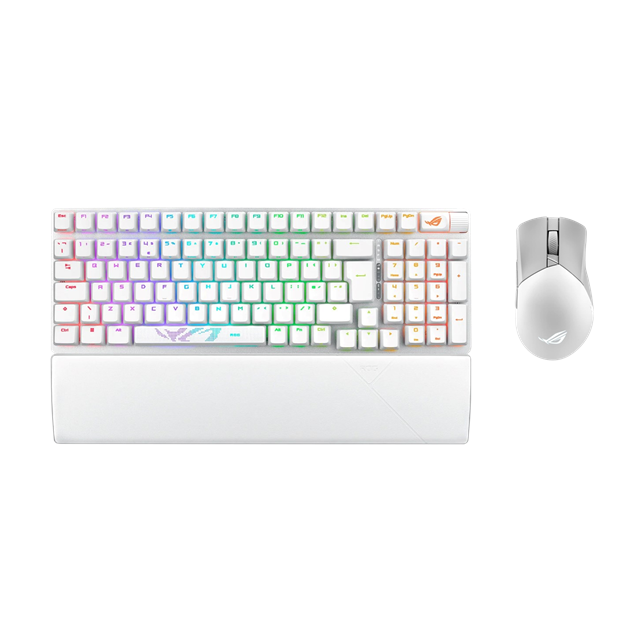Bundle - ASUS ROG Strix Scope II 96 Gaming Keyboard and ASUS ROG Gladius III Gaming Mouse in White