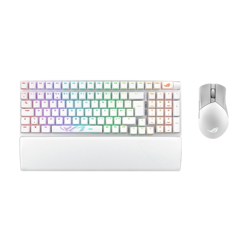 Bundle - ASUS ROG Strix Scope II 96 Gaming Keyboard and ASUS ROG Gladius III Gaming Mouse in White