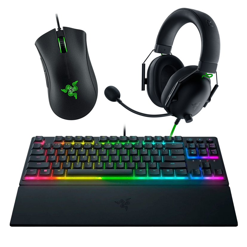 Razer Accessory Bundle - Ornata V3 Keyboard, DeathAdder Essential Mouse, BlackShark V2 X Headset