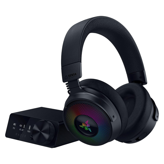 Razer Kraken V4 Pro Wireless Gaming Headset with Control Hub in Black