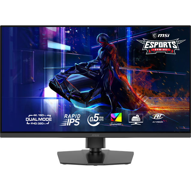 MSI MAG 322URDF E16 32" Dual Mode (4k:160Hz, FHD:320Hz) IPS 1ms FreeSync Premium HDMI 2.1 Widescreen Gaming Monitor